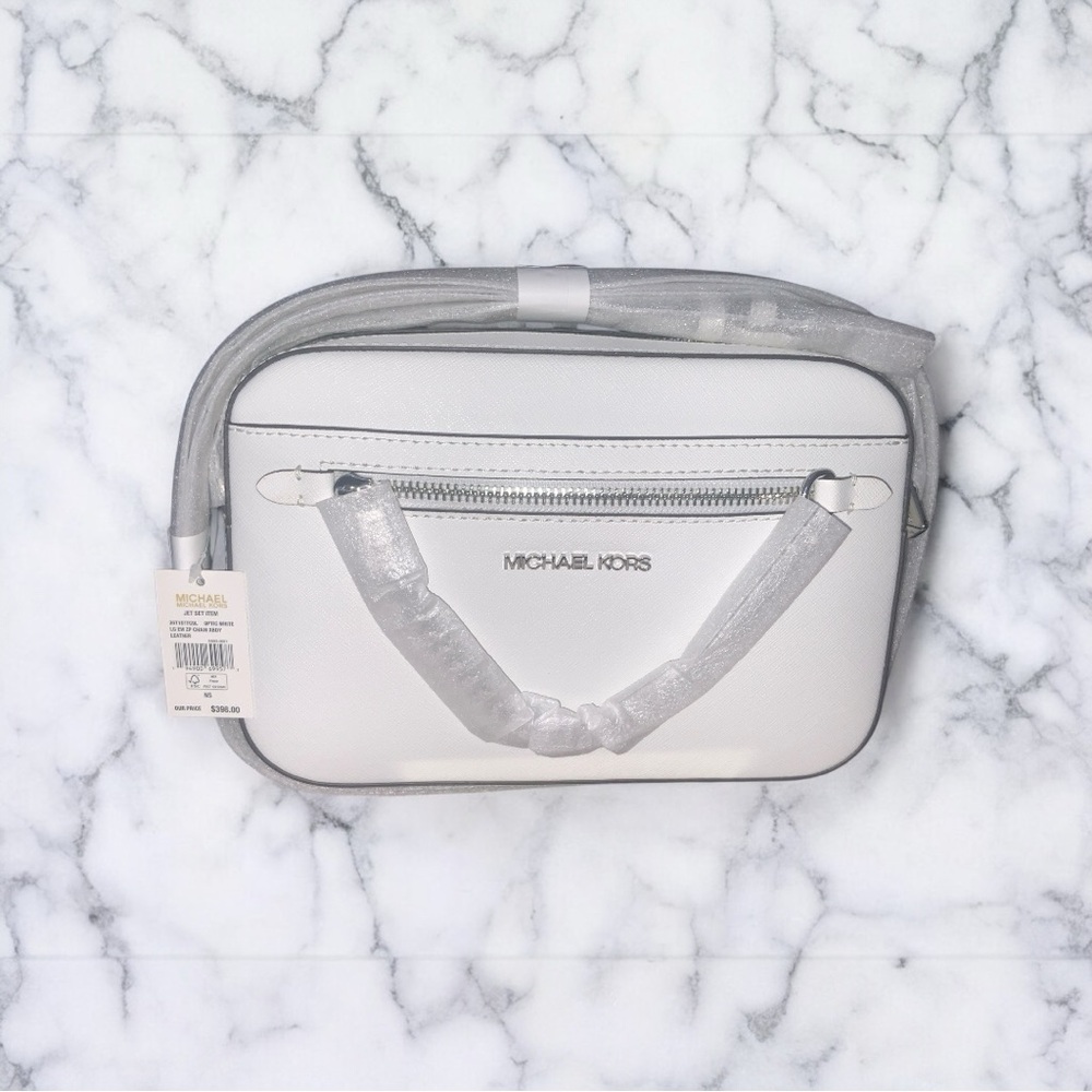 Michael Kors Jet Set Large Crossbody Bag-Optic White-R-$398 - Picture 6 of 6
